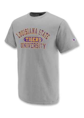 Champion NCAA Unisex Adult Lsu Tigers Jersey Tee Shirt (Grey, Small)