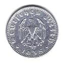 1935-A German Third Reich 50 Reichspfennig KM#87