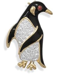 14 Karat Gold Plated Penguin Pin