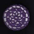 Purple Floral Crocheted Hair Bun Cover- LARGE
