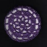 Purple Floral Crocheted Hair Bun Cover- MEDIUM