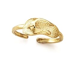 14k Flip-Flop Toe Ring - JewelryWeb