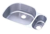 Harmony Lustertone Stainless Steel 31-9/16 x 21-1/8 Double Basin Undermount Kitchen Sink with Left Primary Bowl and 7-1/2