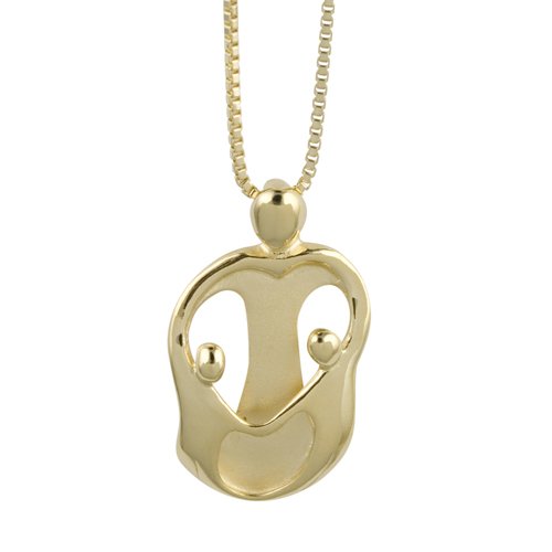 Loving Family® 18k Gold Clad Pendant - Mother and 2 Children