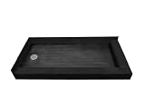 Tile Redi 3054LDR-PVC Black 3054 54 x 30 Shower Pan with Double-Curb (Front and Right Sides) and L