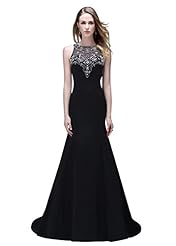 Mermaid Jeweled Satin/Tulle Evening Dress/Wedding Dress 