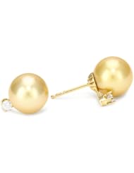 TARA Pearls Gold South Sea Stud 9X10mm 14 Karat Yellow Gold Stud Earrings