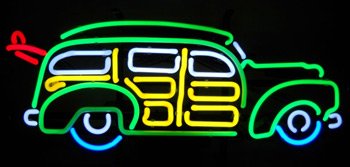Surfin Woody Wagon Neon Sign
