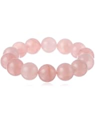 14mm Round Rose Quartz Beaded Stretch Bracelet