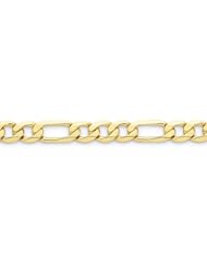 10k Yellow Gold 7in Light Figaro Chain Bracelet. Metal Wt- 14.84g