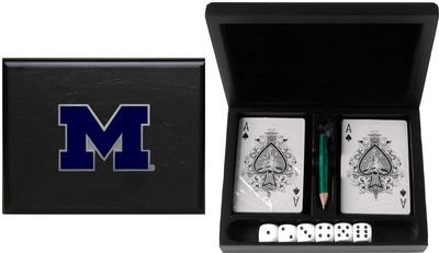 NCAA Michigan Wolverines Playing Cards/Dice Gift Set - Black Finish