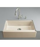 Kohler K-6546-4U-FE Dickinson Apron-Front, Undercounter Kitchen Sink with Four-Hole Oversized Centers, Frost