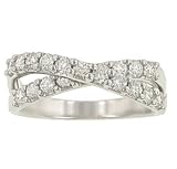 Round Shared prong Set Fancy Twist Diamond Ring.81cttw
