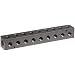 Polyconn PCM10-125R-09B 90 Degree Black Anodizing Aluminum Manifold, 1/4" NPT Female x 1/8" NPT Female, 9 Stations