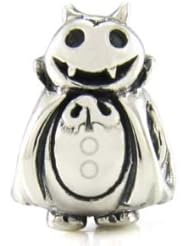Genuine Ohm Beads (TM) Product. 925 Sterling Silver Cute Vampire European Bead Charm. 100% Satisfaction Guaranteed.
