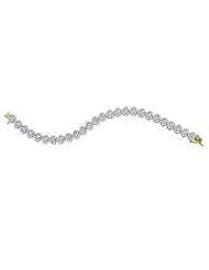 14K Yellow/White Gold 6 3/4 ct. Diamond Floral Tennis Bracelet