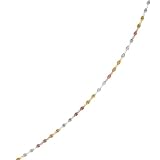 Sterling Silver Multi Plated 11 Inch Tri-Color Anklet - JewelryWeb