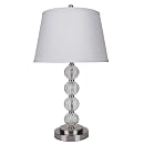 ORE International 6188T 28.5 Satin Nickel Glass Table Lamp