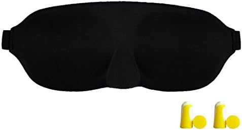 Sleeping Mask - Relax Art Soft Silk Lightweight & Comfortable Eye Masks with Free Ear Plugs, Contoured Blindfold for Women, Girls, Men, Kids- Sleep Anywhere Anytime (Black)