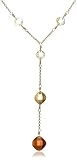 Yellow Gold Overlay Sterling Silver Drop Pendant, 16-18