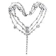 Rhodium Plated Brass Necklaces with Clear CZ, 18 Inches