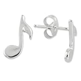 Sterling Silver Musical Note Mini Earrings
