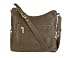 Stone Mountain Leather Hobo Bag with Double Zip Top Opening