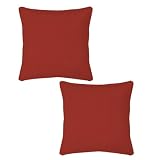 Strathwood 20-by-20-Inch Spun Polyester Pillow, Set of 2, Solid Red