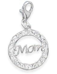 CleverSilvers Mom Charm With Lobster Clasp