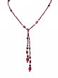 Necklace - N185 - Lariat Style - Swarovski (tm) Crystals and Mixed Beads ~ Siam & Garnet (Red) 30"