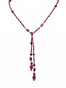 Necklace - N185 - Lariat Style - Swarovski (tm) Crystals and Mixed Beads ~ Siam & Garnet (Red) 30"