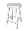 Pack of 2 Recycled Maui Swivel Counter Bar Stools - White with White Seat