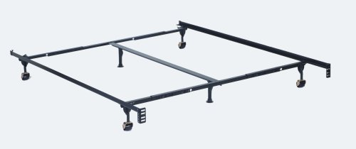 Atlas Lock Keyhole Queen/Cal King/East King Adjustable Bed Frame with 6 Legs and 2" Wide Rollers By Hollywood Bed Frame