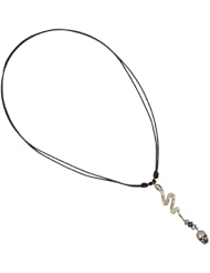 Diamond Multi Sapphire Necklace Snake & Skull Charms 925 Silver Macrame Handmade Jewelry