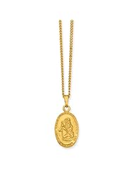 18in Gold-plated Small Oval St. Christopher Medal Necklace