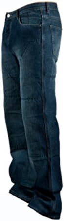 Spaceiz Men's Blue Motorbike Motorcycle Biker Jeans With Protective Lining