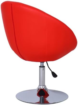 DecorField Passion Red Roud-Back Design Egg Shape Swivel Chair Adjustable Height Counter Chair Bar Stools - (height up to 25.2 inch)