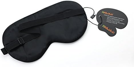AKILUU Save 3 bucks Serious! Natural Silk Sleep Mask Super Smooth Blindfold Universal Type Sleep &amp; Insomnia Blindfold Contoured Adjustable Strap to Fit Different Head Sizes