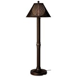 Tahiti II Floor Lamp with Walnut Wicker Shade in Bronze