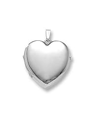 14K White Gold Heart Four Photo Locket 1 inch x 1 inch White Gold