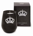 Primal Elements - Crown Ebony Glass Icon Candle (Apricot, Lily, and Musk Scent)