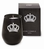 Primal Elements - Crown Ebony Glass Icon Candle (Apricot, Lily, and Musk Scent)