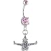 Pink Double Gem Cheerleader Belly Ring