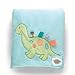 TaggiesTM Reversible Plush Coral & Boa Blanket with Dinosaur Applique