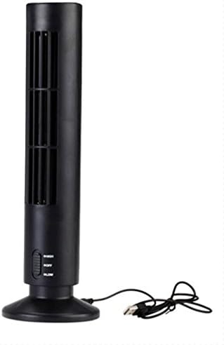 Zengyao Hot USB Mini No Leaf Bladeless Household Office Appliance Cool Cooling Desk Tower Shaped Vertical Fan(Black)