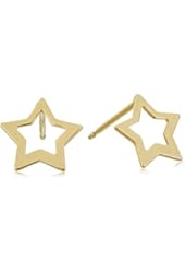 Sterling Silver Cutout Star Stud Earrings