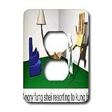 Londons Times Health and Vanity Trends Cartoons - Angry Bad Feng Shei Furniture Resorting To Kung Fu - Light Switch Covers - 2 plug outlet cover