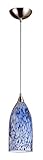 Elk 502-1BL 1-Light Pendant In Satin Nickel and Starlight Blue Glass [並行輸入品]
