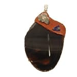 Agate Pendant 03 Sculpted Clay Crystal Healing Cerrusite Lapis Black Blue 3