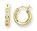 14k Yellow Channel Set Childrens Hoop Earrings